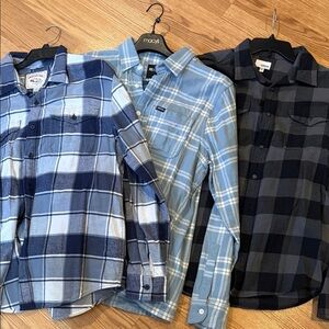 Casual Blue Plaid Button Down Shirt